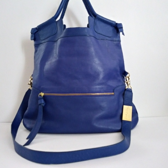 Foley + Corinna Handbags - Foley & Corinna Mid City Tote Leather Cobalt Blue